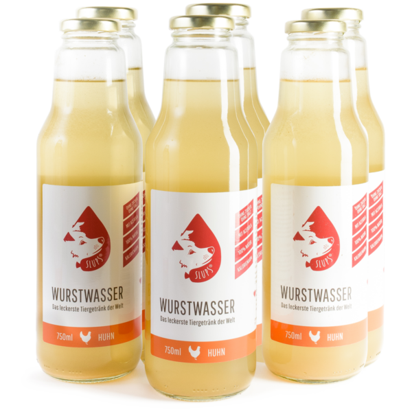 Slups Wurstwasser® Hundegetränk Huhn 6 x 750 ml
