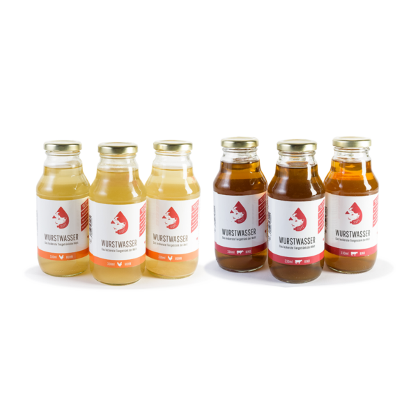 Slups Wurstwasser® Hundegetränk Huhn Rind je 3 x 330 ml